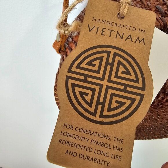 NWT RATTAN LEATHER MIX ROUND CROSSBODY BAG - Picture 4 of 10